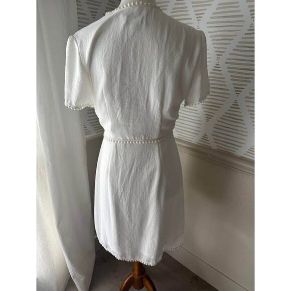Nicole Miller Women’s Size 4 Small White/Ivory Button Up Breezy Mini Dress - Picture 3 of 5